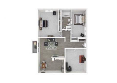Floor plan for 2 beds, 1 bath, 1120 sqft